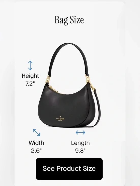 kate spade Black Saffiano Crescent Shoulder Bag w/matching card case. NWT - Picture 8 of 16